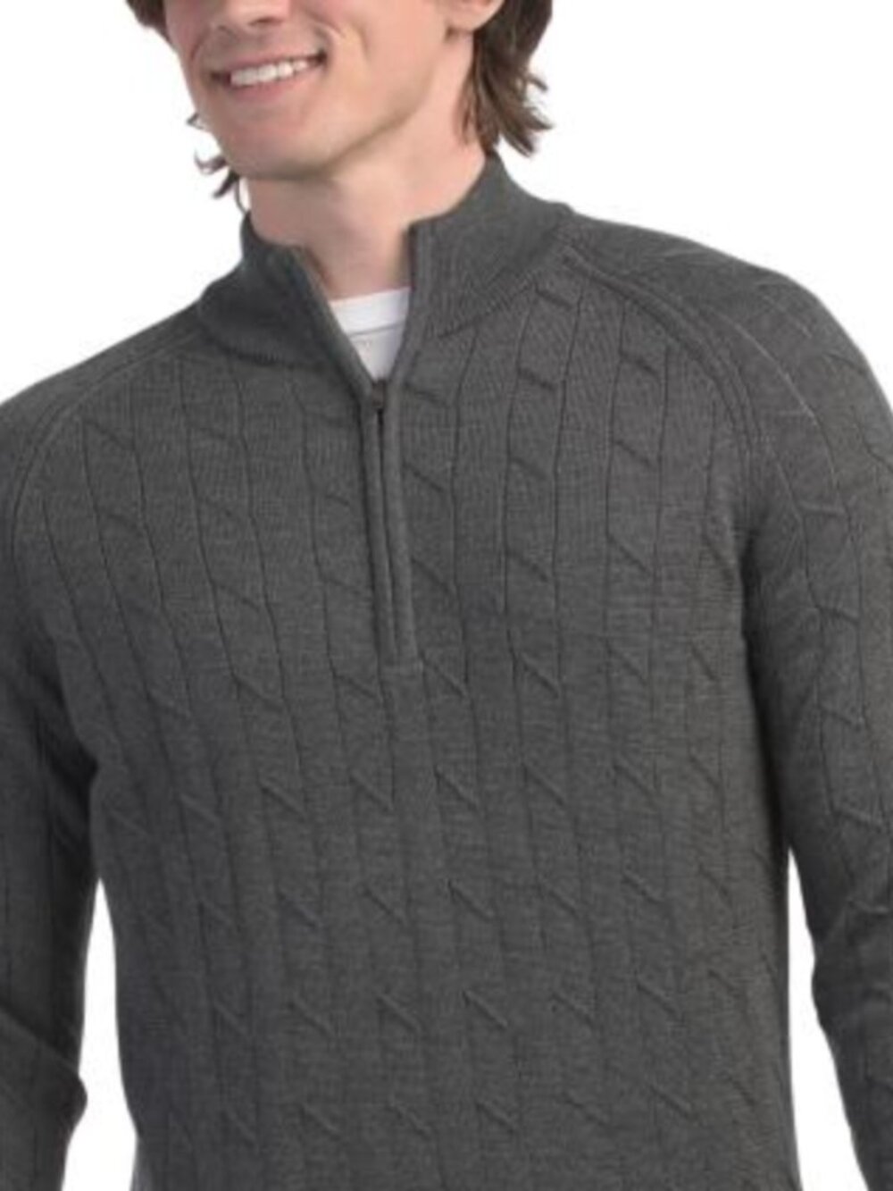 KJUS Cashmere Blend Luxe Half Zip Top Steel Grey XL